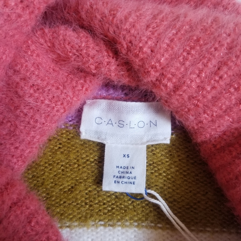 Caslon Womens Striped Cozy Turtleneck Knit Sweater - Picture 4 of 9